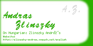 andras zlinszky business card